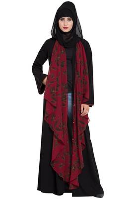 Black Plain Nida Abaya 1