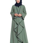 Green Plain kashibo Abaya