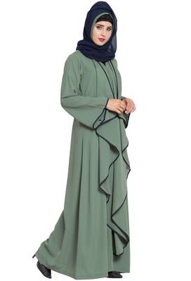 Green Plain kashibo Abaya 3