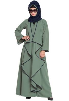Green Plain kashibo Abaya 4