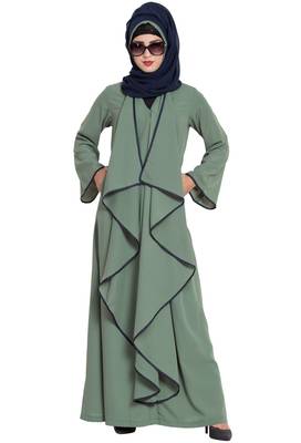 Green Plain kashibo Abaya 5
