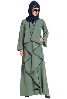 Green Plain kashibo Abaya 6