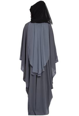 Grey Plain Nida Abaya 3