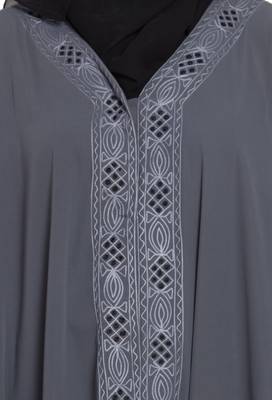 Grey Plain Nida Abaya 4