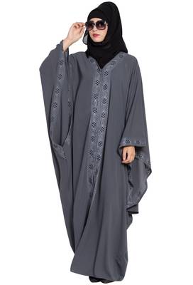 Grey Plain Nida Abaya 5