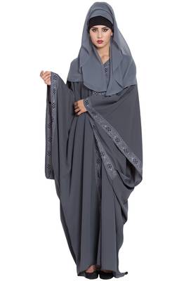 Grey Plain Nida Abaya 6