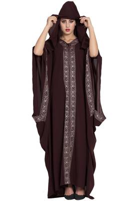 Brown Plain Nida Abaya 3