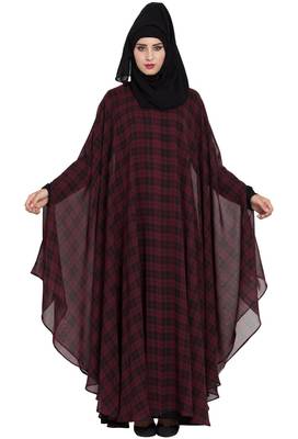Mushkiya Black & Maroon Irani Kafatn In Dual Layer 3