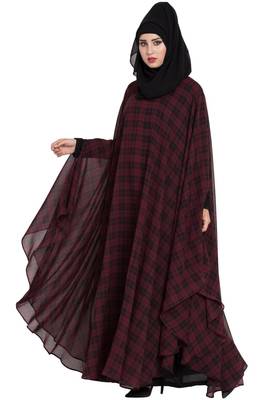 Mushkiya Black & Maroon Irani Kafatn In Dual Layer 4