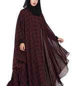 Mushkiya Black & Maroon Irani Kafatn In Dual Layer