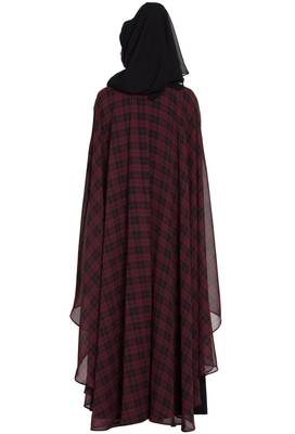 Mushkiya Black & Maroon Irani Kafatn In Dual Layer 6