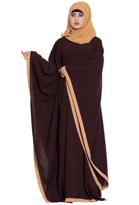 Brown Plain kashibo Abaya 1