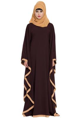 Brown Plain kashibo Abaya 2