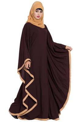 Brown Plain kashibo Abaya 4