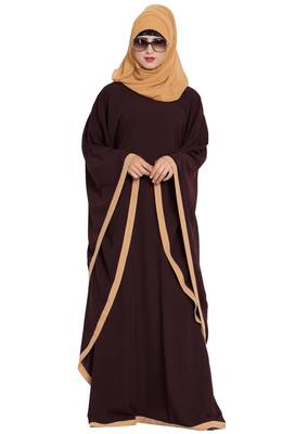 Brown Plain kashibo Abaya 6