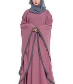 Pink Plain kashibo Abaya