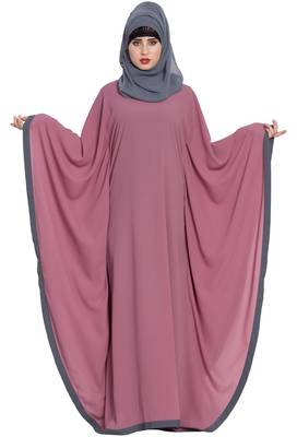 Pink Plain kashibo Abaya 3