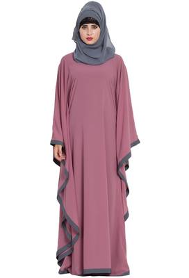 Pink Plain kashibo Abaya 4