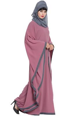 Pink Plain kashibo Abaya 6