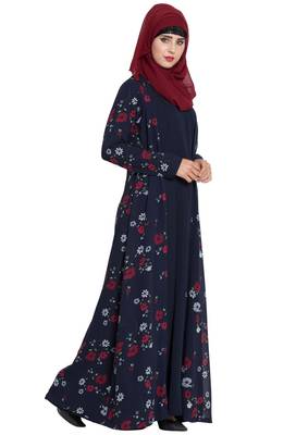 Navy Blue Plain Nida Abaya 3