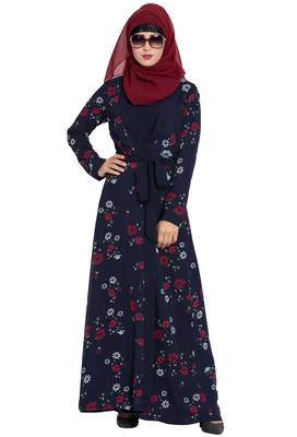 Navy Blue Plain Nida Abaya 6