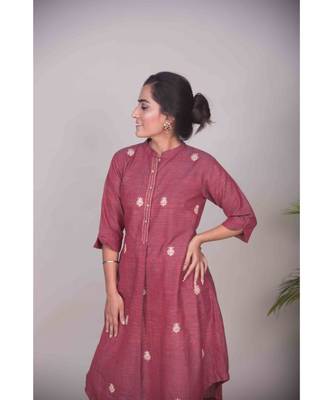 Maroon Gota Patti Aari Work Kurta 2