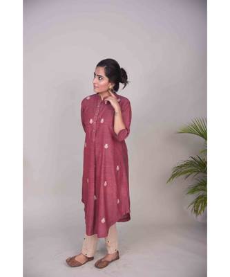 Maroon Gota Patti Aari Work Kurta 3