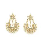 White Kundan Brass Earrings