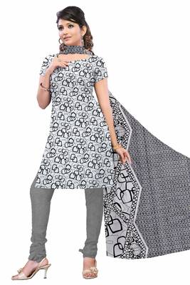 Grey printed cotton salwar 1