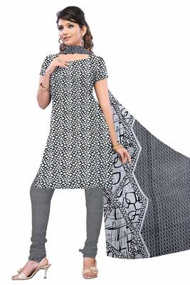 Grey printed cotton salwar 1