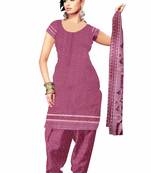 Purple printed cotton salwar