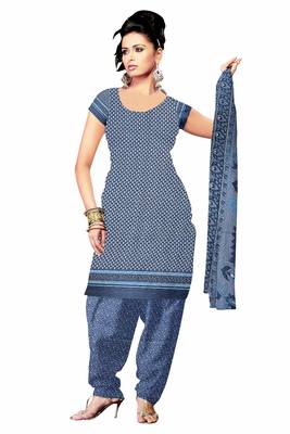 Blue printed cotton salwar 1