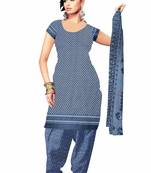 Blue printed cotton salwar