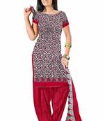Red printed cotton salwar