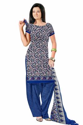 Blue printed cotton salwar 1