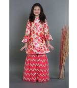 Silk Kurta With Embroidered Sharara