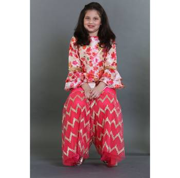 Silk Kurta With Embroidered Sharara 2