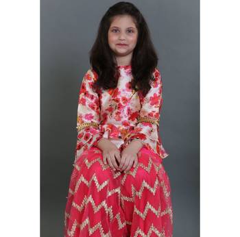 Silk Kurta With Embroidered Sharara 3