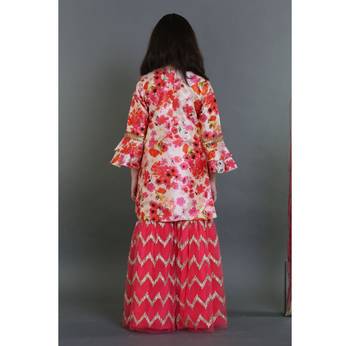 Silk Kurta With Embroidered Sharara 4