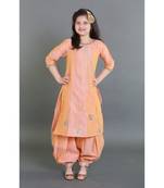 Chanderi Embroidered Suit With Arabian Pants