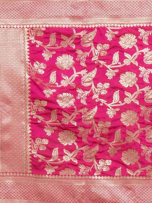 Pink woven Art silk Dupatta 5