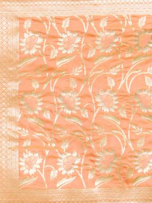 Orange woven Art silk Dupatta 5