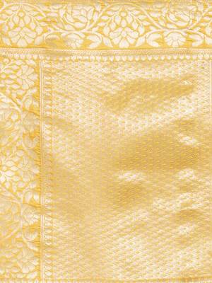 Yellow woven Art silk Dupatta 5
