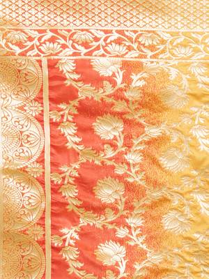 Yellow woven Art silk Dupatta 5
