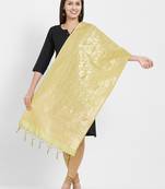 Green woven Art silk Dupatta