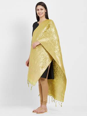 Green woven Art silk Dupatta 2