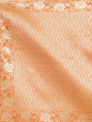 Orange woven Art silk Dupatta 5