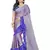 Blue Printed Chiffon Ruffle Saree With Blouse