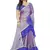 Blue Printed Chiffon Ruffle Saree With Blouse