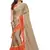 Beige Printed Chiffon Ruffle Saree With Blouse
